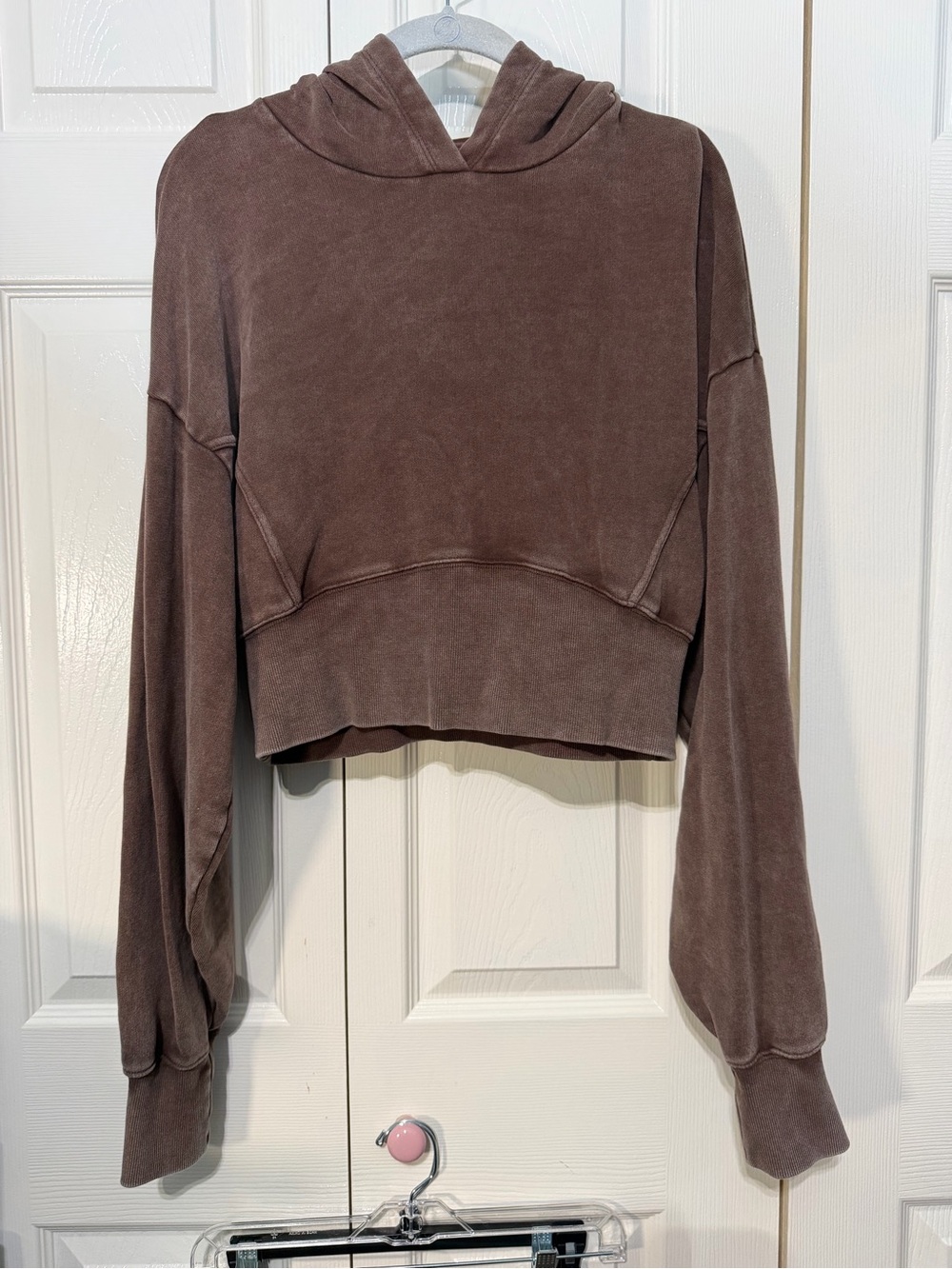 Offline by Aerie Cropped Hooded Sweatshirt - Brown